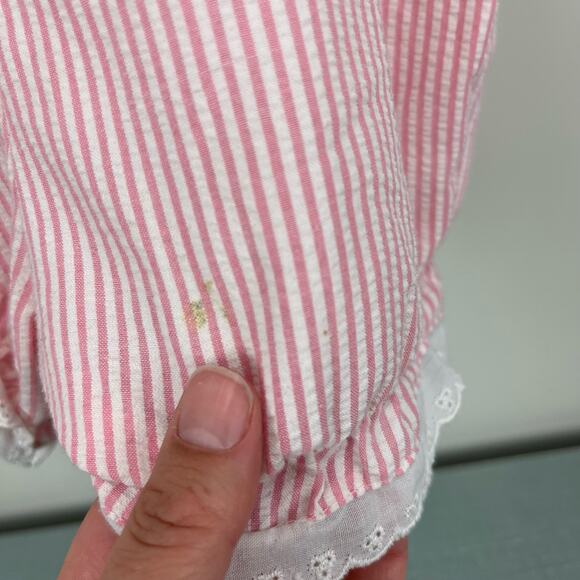 Vintage Pete's Jeans by Good Lad Pink Striped Romper 3T - Picture 7 of 7